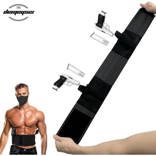 Tactical Belly Band Holster Right Left Hunting Double Gun Holster Elastic Waist Belt Holster for Glock 17 19 22 23 25 30 31 32