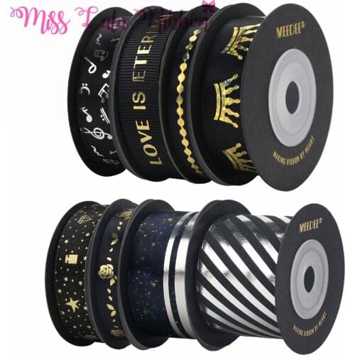 10Yards / Lot 10-20mm Polyester Tape Bronzing Tape Printed Christmas Ribbon For Christmas Decoration DIY Sewing Fabric