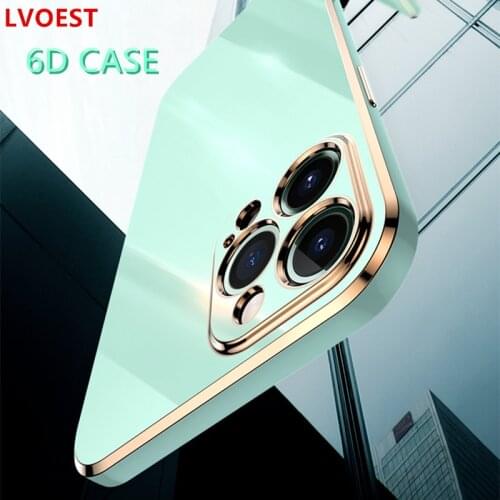 LVOEST Luxury phone case is suitable for iphone 12 11 pro max xr x xs 6 7 8 plus mini Plating Lens Bracket Protection Soft Cover