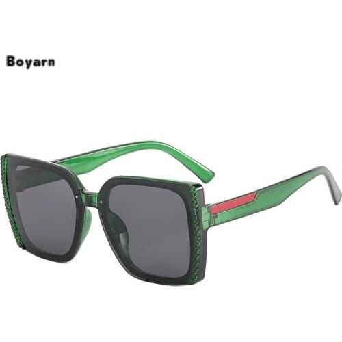 Fashion Sunglasses Frame Glasses New during Celebrity Street Snap Gradient Lenses Square to Boyarn and Women UV400 Plastic