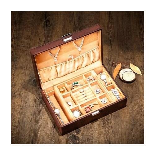 Fashin synthetic leather jewelry box leatehr storage box organizer box wooden box for jewlery organizer bedroom organizerMSSH020