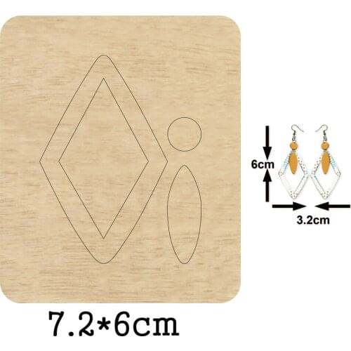 Fashion Oval Diamond Circle Beaded Dangler Earring Cutting Mold Wood Dies Blade Rule Cutter For DIY Leather Cloth Paper Crafts