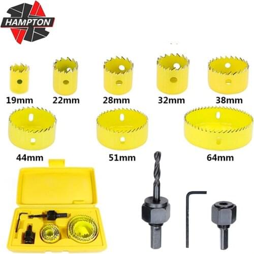 Hampton Hole Saw Bit Cutting Set Kit 19-127mm Core Drill Bit Set Hole Saw Cutter Wood Metal Driliing