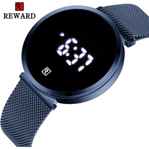 Reward Fashion 2020 Men Watches Waterproof Date Sport steel belt Hours Touch Screen Men Wrist Black Watch Reloj hombre gifts