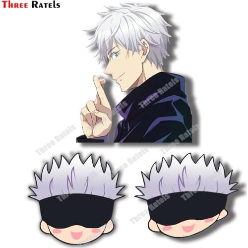 Three Ratels A953 Jujutsu Kaisen Satoru Gojo Peeker Sticker For Fuel Tank Cap Decor Waterproof Stickers Car Decals