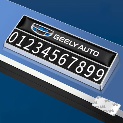 1PC Zinc Alloy Car Temporary Parking Card Phone Number Plate For Geely Emgrand 7 EC7 EC8 X7 GE GT EV8 EX7 CK GS GL EC715 EC718