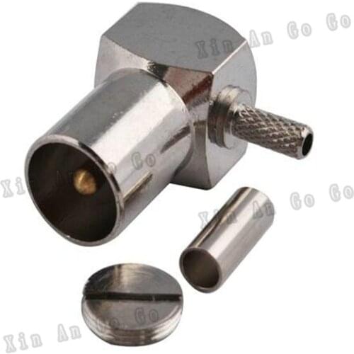 New RCA male crimp RF Coxial connector RCA TV male Plug right angle Crimp for RG316 RG174 LMR100 coaxial cable fast ship