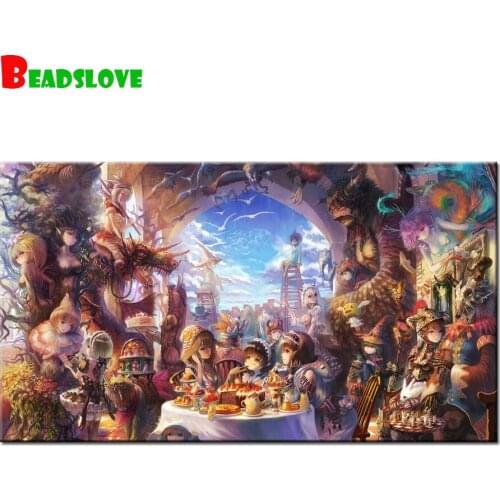 Full Square/round 5d DIY Diamond Painting Picture of Rhinestones diamond embroidery Anime Fairy Party Home Decoration