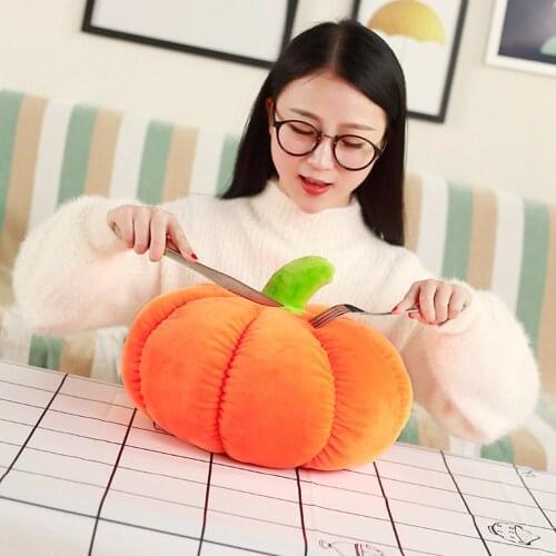 Real life Plush Pumpkin Pillow Kawaii Fruits Vegetable Stuffed baby Toys For kids friends soft Cushion Birthday Gift home decor