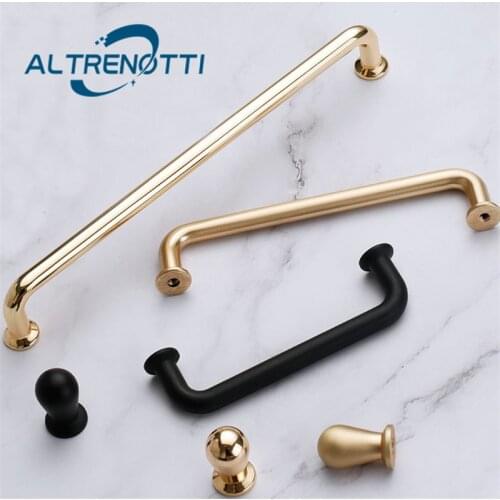 Wardrobe Furniture Handle Simple Modern Zinc Alloy Knob For Drawer Kitchen Cupboard Dresser Metal Black Gold Door Pull Hardware