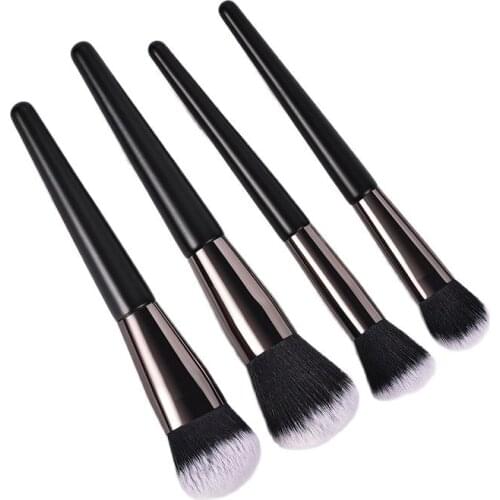 Saiantth 7pcs wooden makeup brushes set foundation blush powder eyeshadow eyeliner lip concealer blending professional cosmetic