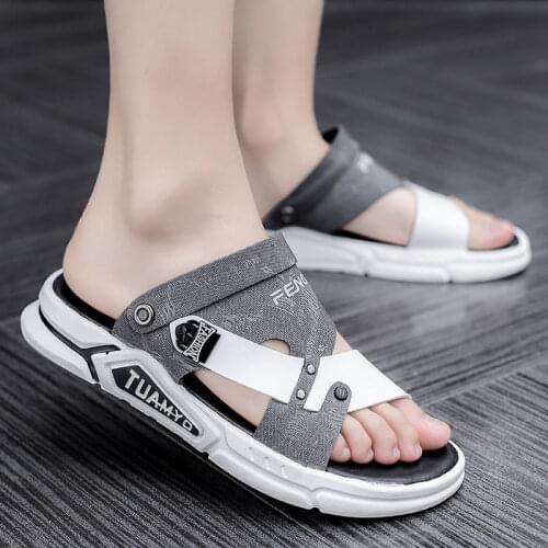 New Fashion Luxury Leather Men Sandals Handmade Men Shoes Summer Soft Leather Shoes Top Quality Flats Beach Sandals