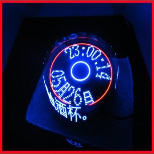 DIY electronic production of cross rotating LED rotating clock kit LED display parts POV closed enclosure