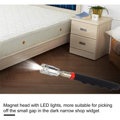 Telescopic Adjustable Magnetic Pick Up Tools LED Light Stainless Steel Picking Up Metal Parts Hardware Nuts Bolts Pick-Up Tools