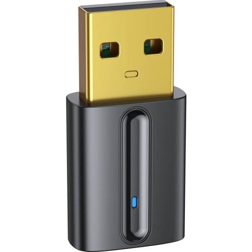 USB Bluetooth 5.0 Audio Transmitter Wireless Audio Dongle Adapter USB Plug Hands-free with Microphone for TV Laptop Desktop PC