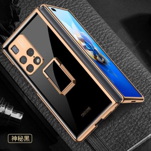 Vintage Tempered Glass Case for Samsung Galaxy Z Fold 2 5G Cover with Phone Stand Shockproof Shell for Samsung Z Fold 2 Case