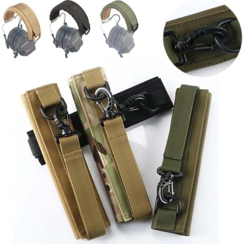 Molle Waterproof Earphone Cover Tactical Headband Modular Headset Earphone Cover W/Adhesive Strap For Earmuffs Accessories