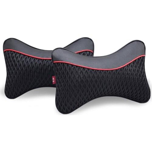 2pcs Soft Car Seat Neck Pillow Support Headrest Black Travel Accessories