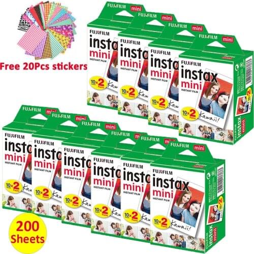 200 Sheets Fujifilm Instax Mini Film White Instant Photo Paper For Fuji Mini 7s 8 9 11 25 50s 70 90 Liplay Camera LINK Printer