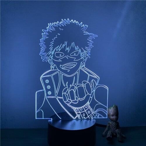 3D Lamp Night Light Anime My Hero Academia Bakugou Katsuki Fist Touch Sensor LED Figure Colors Bedroom Decoration Nightlight