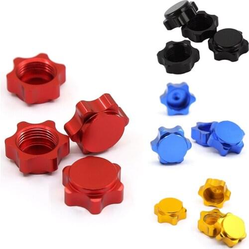 4Pcs Aluminum Wheel Hub Cover Anti-Dust Cover 17mm Hex Nut for 1/8 RC Car