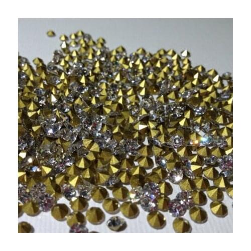 5mm Crystal Clear Glass Rhinestone Chatons Cone Back bag rivet studs1000pcs/lot