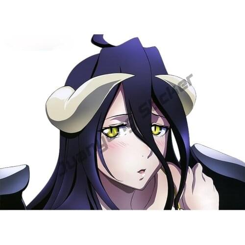 Overlord Albedo Anime Car Stickers Scratch-proof Decal Motorcycle Laptop Car Sticker Decoration SUV Fine Decor Graphic PVC13x9cm