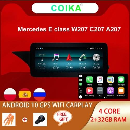 Carplay Android 10 System Car Radio For Mercedes E-Class W207 C207 A207 2009-2016 WIFI 2+32GB BT GPS NAVI Google Multimedia
