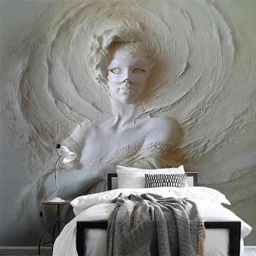 Customize any size photo wallpaper European 3D three-dimensional art relief mask beauty background wall mural