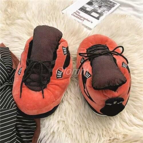 Big Size 35-43 Snug Sneakers Women House Floor Slippers Women/Men Winter Warm Home Slippers Ladies Slides One Size Shoes
