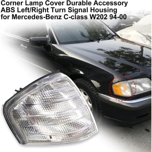 Corner Lamp Cover ABS Left/Right Turn Signal Housing 2028261243 2028261143 for Mercedes-Benz C-class W202 94-00