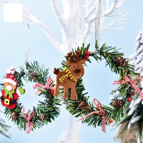 Mini 15cm Christmas Wreath Decor Wall Door Hanging Ornament Garland Xmas Party Decor home Navidad christmas tree decoration