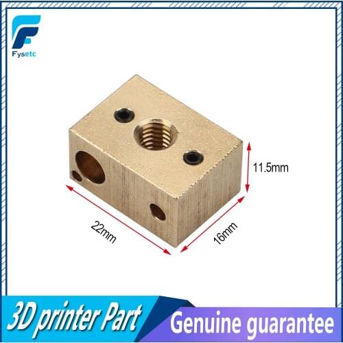 Copper Brass Heated Block For E3D Copper Hotend 3D Printer High Temperature Hardened Steel V6 Nozzles Titan Extruder 16*22*11.5