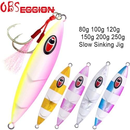 OBSESSION Slow Fall Jigging Nice Japan Laser 80g 120g 150g 200g Hard Lead Metal Flat Jig Bait Fishing Lure High Quality Tackle