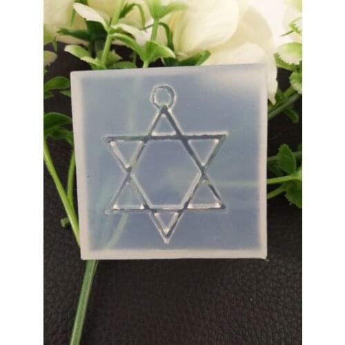 New Hexagram magic DIY Silicone Mold Transparent Necklace Beads Pendant with Hanging Hole Making Fashion Jewelry