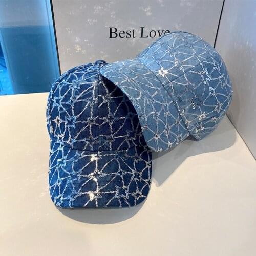 2021 new ladies hat spring and autumn Korean fashion sequin baseball cap female summer leisure trend sunshade caps