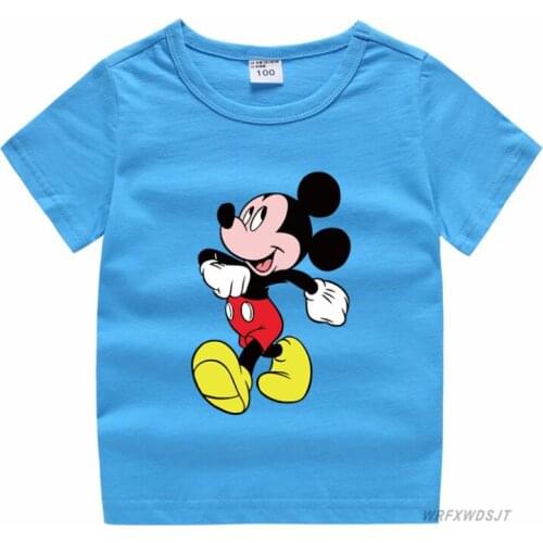 New Summer Baby Boys Cartoon Mickey Print T Shirt Kids Boy Girls Short Sleeve T-Shirts Children Cotton Clothes Toddler Tops Tees