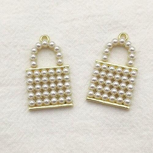 New Arrival! 29x16mm 50pcs Zinc Alloy Imitation pearl Charm For Handmade Necklace Accessories Earring Parts DIY Jewelry Findings