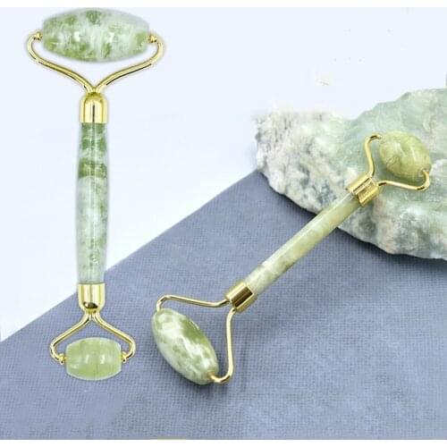 New Face Massage Roller Double Heads Jade Stone Skin Relaxation Slimming Facial Lift Hands Body Beauty Health Skin Care Tools