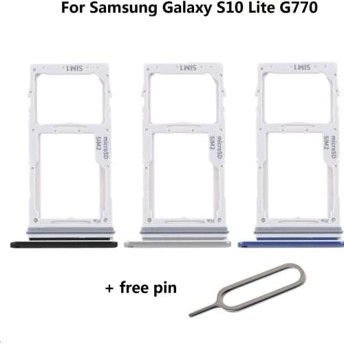 OEM For Samsung Galaxy S10 Lite G770 SIM Card Tray + Micro SD Card Tray Holder +Eject Pin Repair Part