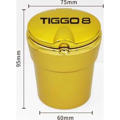 2021 For Chery Tiggo 8 plus 8 Car Accessories Portable LED Light Car Ashtray Cigarette butts trash can Cigarette Cylinder Holder