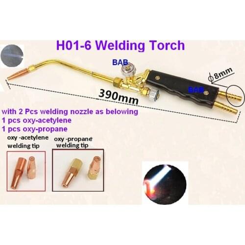 H01-6 portable Injection-type torches for welding oxy-acetylene oxy-propane welding torch cutting torch with 2pcs welding nozzle