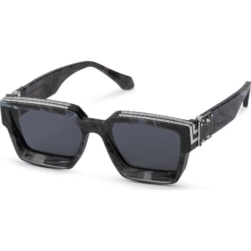 Rectangular White AcetateFrame Women Silver Mirrrored Lenses Fashion Square MILLIONAIRES Sunglasses For Men With Metal