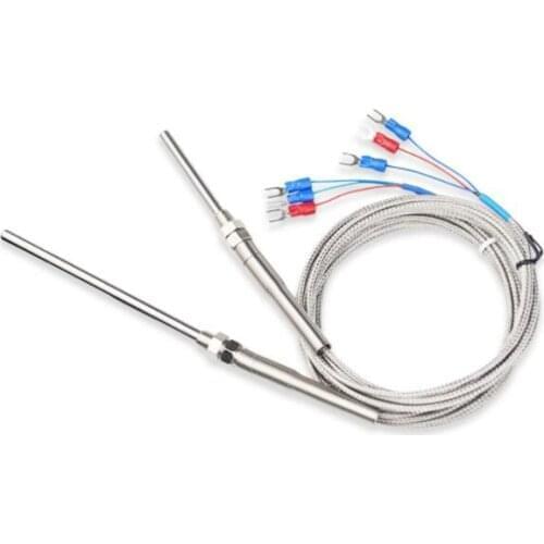 PT100 type 100mm thermocouple 3 wire 0-400C thermal resistance temperature sensor cable length 1M/2M/3M/4M/5M