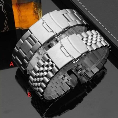 Mens stainless steel watch band originalstype bracelet replacement for skx007/009 SKX175 SKX173 20mm 22mm curved watch strap