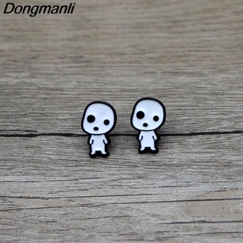 DMLSKY Ghost And Princess Earrings Cartoon Jewelry Prevent allergy Stud Earring Pendant for Kids Girls Party Gifts M2643
