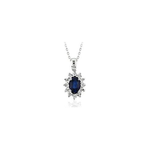 Symbol Gold 0.61 Carat Diamond Sapphire Necklace Fashion Jewelry Stylish Brilliant Eye-catching Pendant For Women