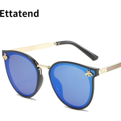 Luxury Brand Designer Bee Sunglasses Women Men Classic Vintage Sun Glasses Fashion Cat Eye Eyeglasses Blue Shades Gafas De Sol