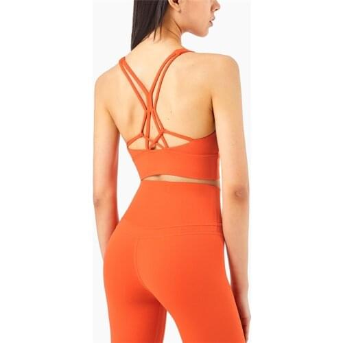 Fitness Tights Yoga Bra Push Up Female Gym Sports Top Vest High Impact Shockproof Underwear Without Steel Ring With Chest Pad