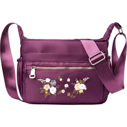 Embroidery Shoulder Bags for Women 2020 Waterproof Nylon Messenger Bag Rural style Sweet Crossbody Bags Fashion Hobos Backage